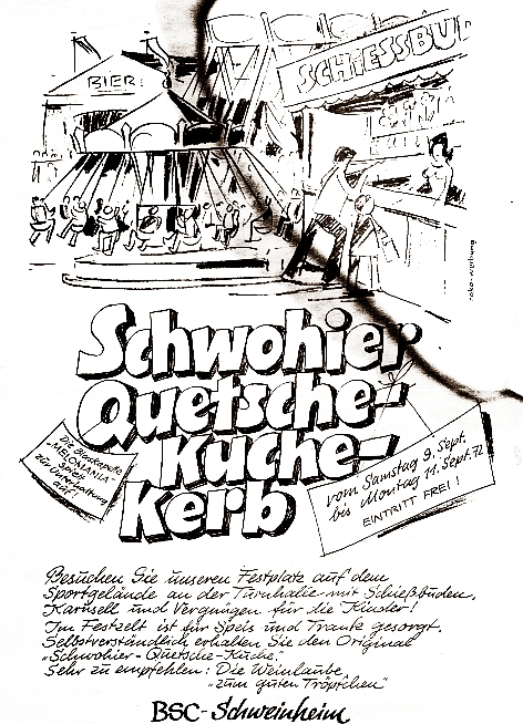 Plakatwerbung zur Quetsche-Kuche-Kerb 1972