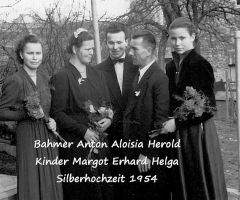 Bahmer Anton, Aloisia Herold, Margot, Erhard, Helga Silberhochzeit 1954 