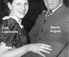 Fäth Liselotte tanzt mit August Oberle in der Turnhalle Fasching 1954