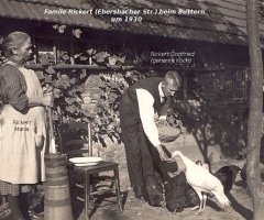 Rickert Gottfried und Maria beim Buttern 1930