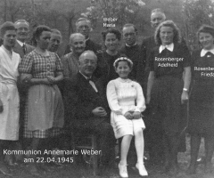 Weber Annemarie Kommunion 1945