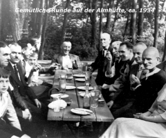 Almhütte Gemütliche Runde um 1934