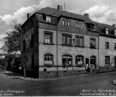 Wirtschaft u. Metzgerei Adam Wehr Schweinheimer Str 1932