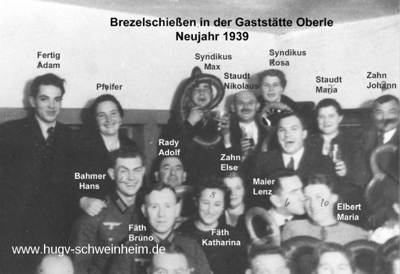 Zur Gemütlichkeit Brezelschiessen Neujahr 1939 (2)