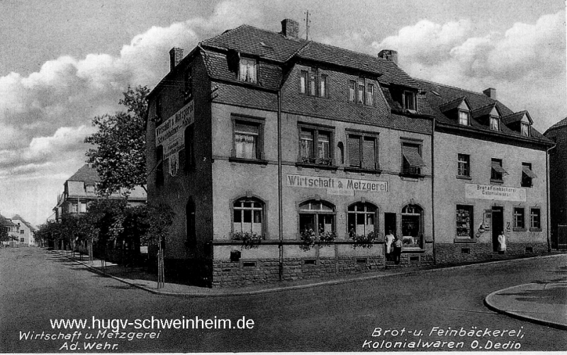 Wirtschaft u. Metzgerei Adam Wehr Schweinheimer Str 1932
