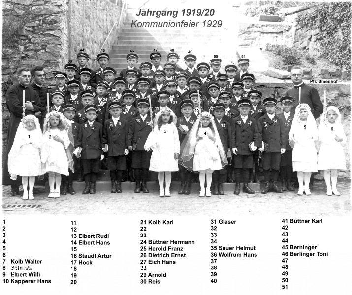 JG 1919/20 Kommunion 1929