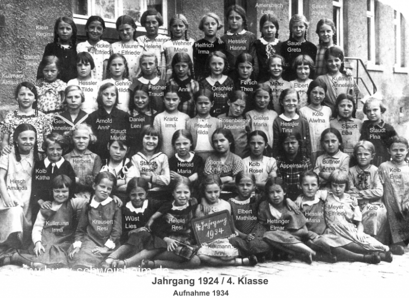 JG 1924/25 Mädchen 4. Klasse 1934