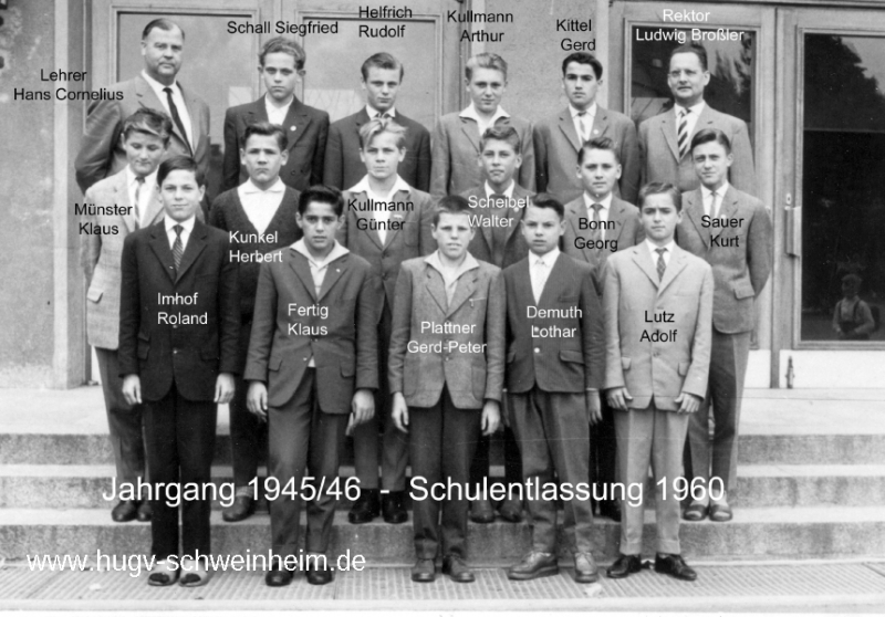 JG 1945/46 Schulentlassung Buben 1960