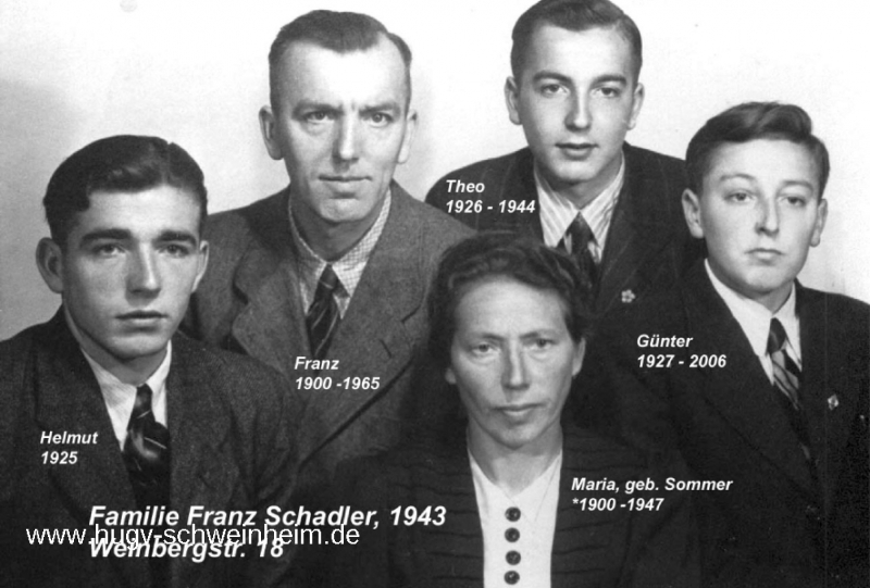 Schadler Franz 1943 Familie Weinbergstr 18 