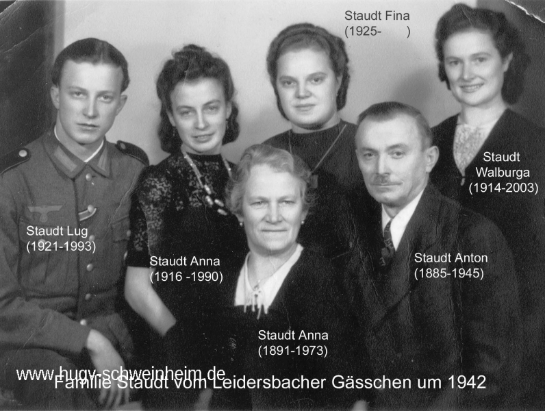 Staudt Anton Leidersbacher Gässchen Familienbild 1942