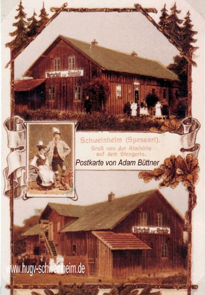Ansichtskarte Almhütte 1925