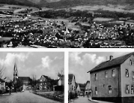 Ansichtskarte Schweinheim Rathaus und Kirche