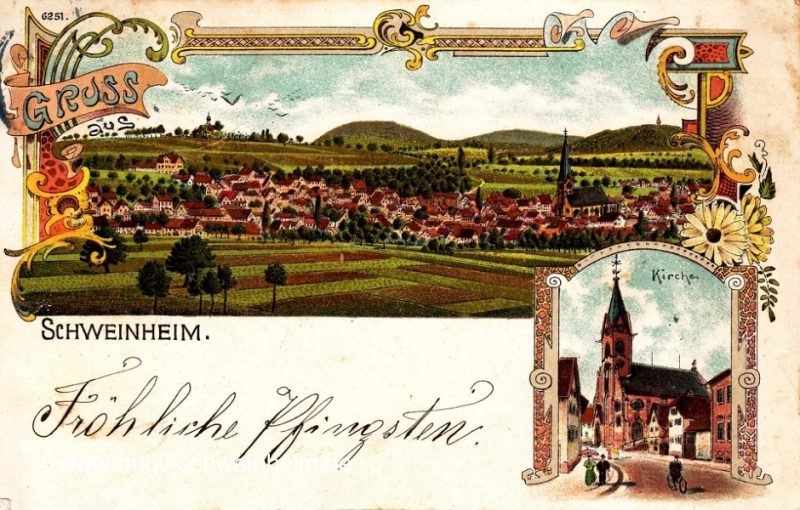 Ansichtskarte Schweinheim Pfingsten 1913