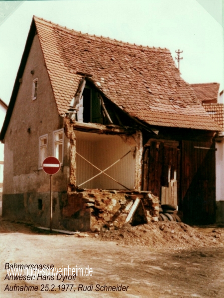 Bahmersgasse Dyroff Hans Abbruch 1977