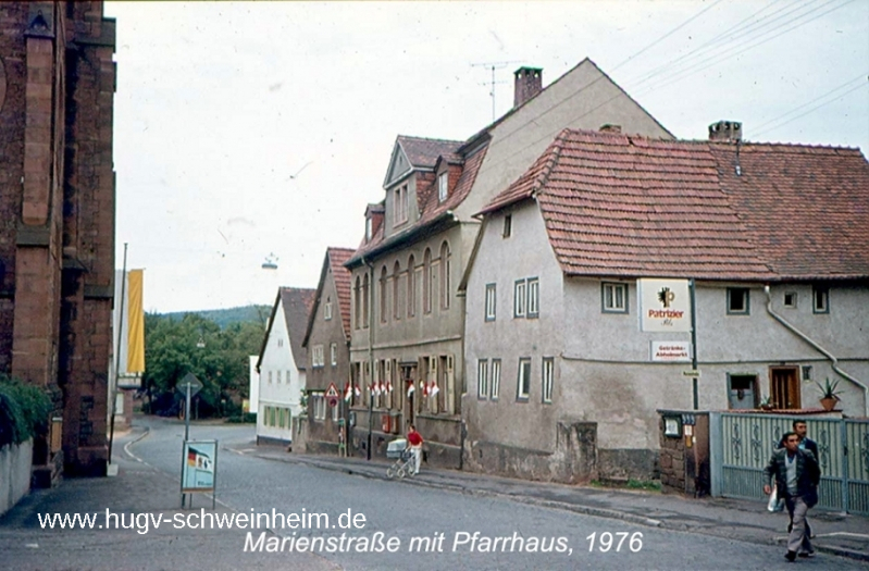 Marienstr mit Pfarrhaus 1976