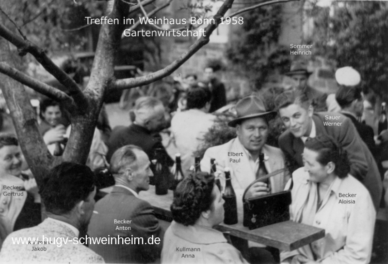 Weinhaus Bonn BSC-Treffen in der Gartenwirtschaft 1958