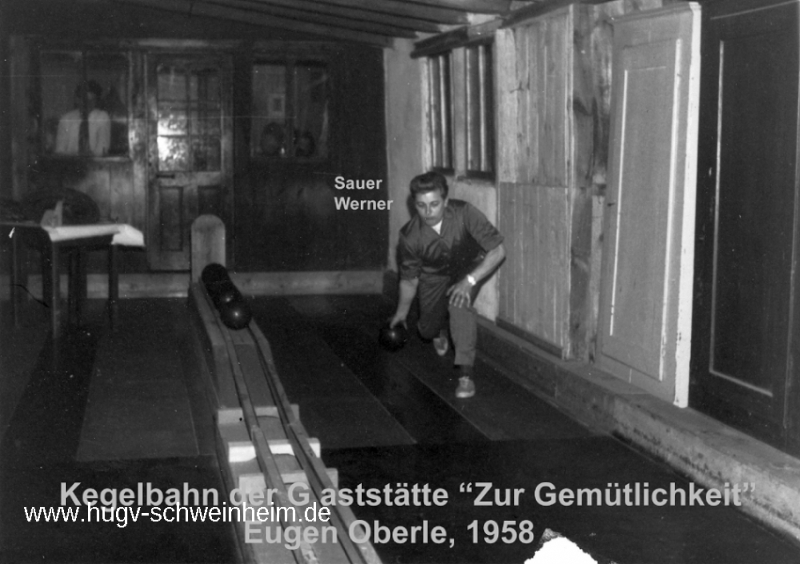 Zur Gemütlichkeit Kegelbahn 1958