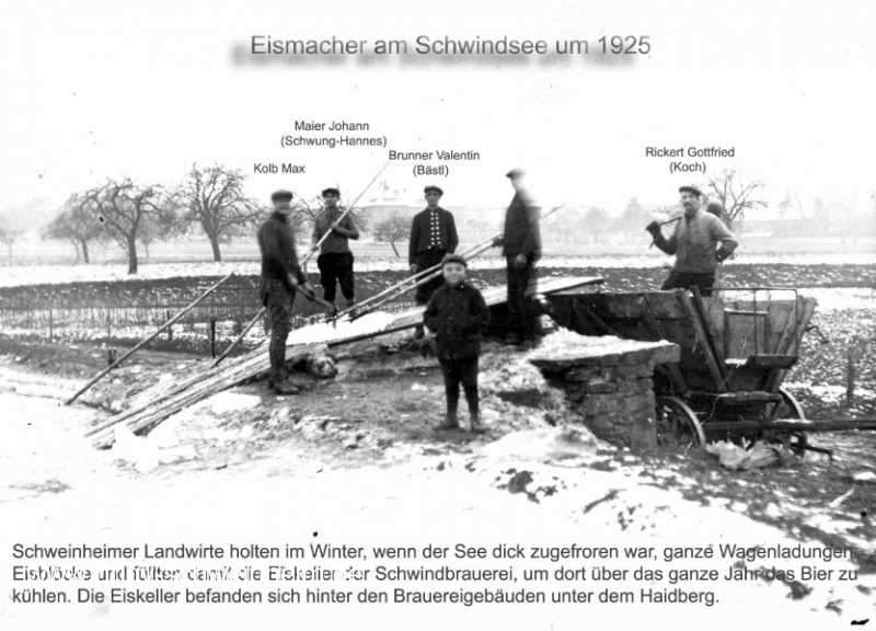 Eismacher am Schwindsee um 1925