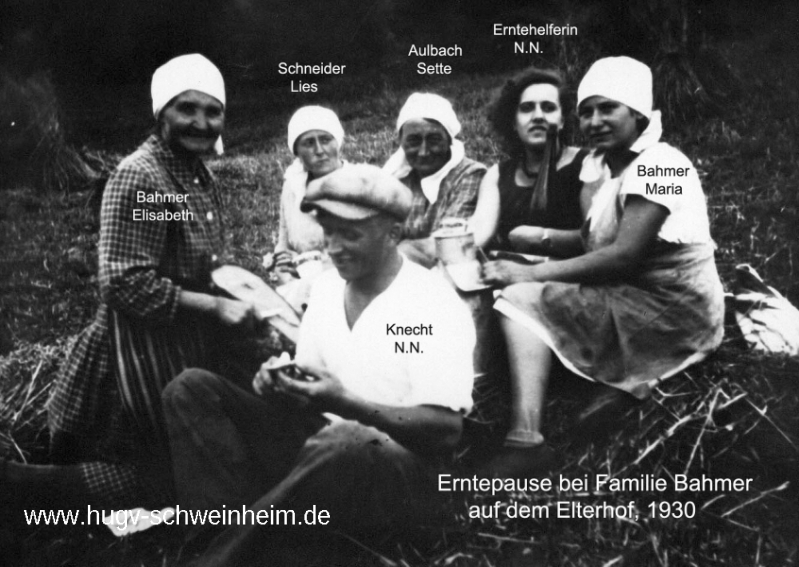 Elterhof Bahmer Erntepause 1930