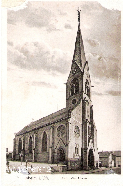 Ansichtskarte Schweinheimer Kirche 1900
