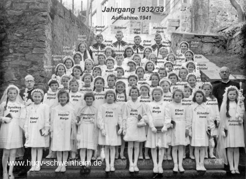 JG 1932/33 Kommunion Mädchen 1941