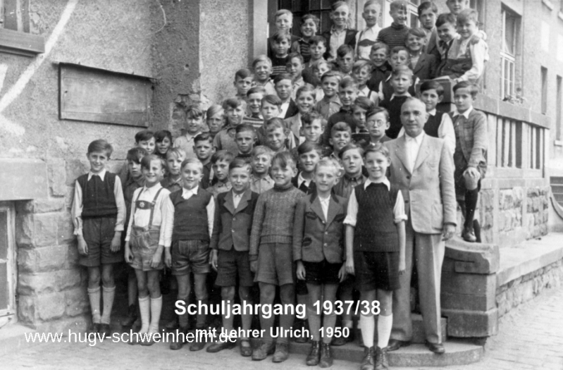 JG 1937/38 Schuljahrgang mit Lehrer Ulrich 1950