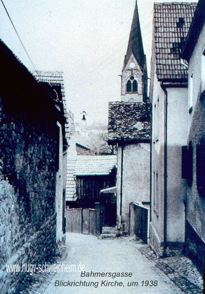 Bahmersgasse Blickrichtung Kirche 1938