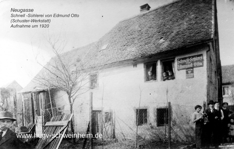 Neugasse Edmund Otto Schusterwerkstatt 1920