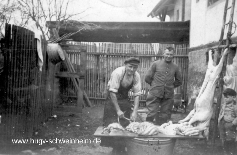 Schlachttag 1941 Wendlinusstr bei Hugo Johann